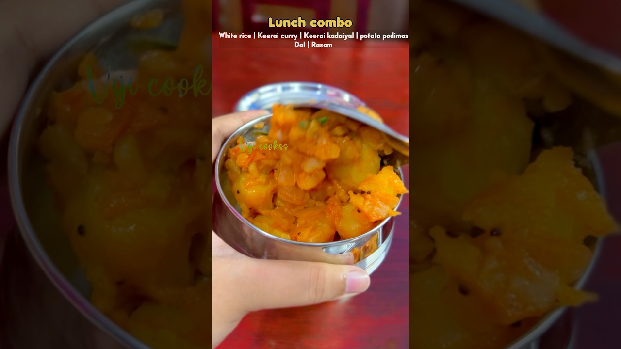 Today Lunchbox recipe: Keerai kdaiyal with potato podimas & paruppu dal #shortsfeed #lunchideas Today Lunchbox recipe: Keerai kdaiyal with potato podimas & paruppu dal #shortsfeed #lunchideas