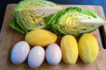 Cabbage with Eggs Tastier than Meat! Simple Healthy Breakfast ideas. Cheap & Tasty recipe.