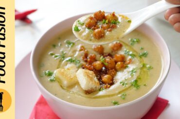 Creamy Garlic Chickpea Soup Recipe by Food Fusion
