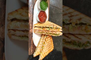 Cafe Style Veg Mayo Grilled Sandwich | Veg Sandwich | Sandwich Recipe | #youtube #shorts #sandwich