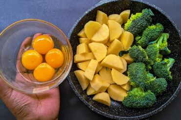 Simple Egg & Broccoli Recipe! Delicious & Healthy Breakfast. Just add Eggs to Potatoes!