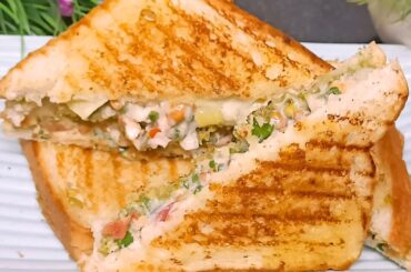 Power-Packed Mix Sprouts Sandwich | Quick & Healthy Snack Recipe - Healthy Sprouts Sandwich Recipe