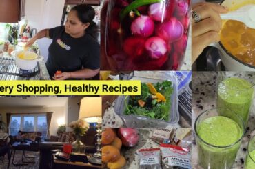 Grocery Shopping| Winter Special Healthy Recipes| Pickled onion/ Kale turmeric smoothie