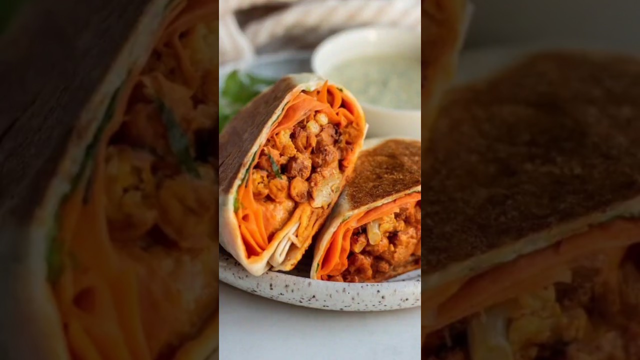 Buffalo Chickpea Wraps | Easy & Healthy Lunch Idea #shorts #veganrecipes #plantbased Buffalo Chickpea Wraps | Easy & Healthy Lunch Idea #shorts #veganrecipes #plantbased
