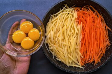 Simple Egg & Carrot Recipe! Delicious & Healthy Breakfast. Just add Eggs to Potatoes!