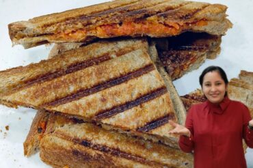 Healthy carrot cheese sandwich recipe ready only in 2 minutes by cook with teena