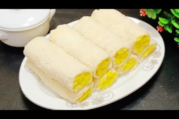 Soft & Creamy Custard Bread Roll! It's So Delicious! Quick & Easy Bread Cream Roll Recipe! Dessert