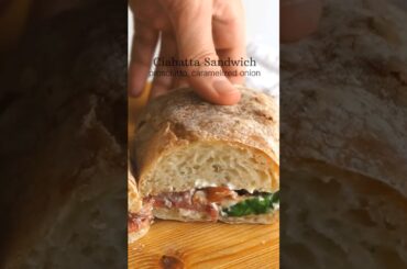 My husband's favourite sandwich - easy to make ciabatta, prosciutto sandwich