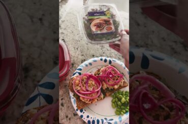 Healthy Dinner Ideas - Chickpea Salad, micro beets, pickled onions