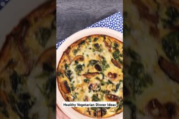 Spinach & Mushroom Quiche - healthy vegetarian dinner ideas #healthyvegetarian #healthy