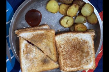 Quick and Tasty Veg Sandwich with Fried Potatoes #homemadesandwich #quickrecipe
