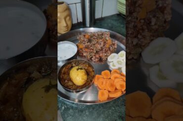 Healthy Lunch plate New Pulav recipe #redrice #pulao #food