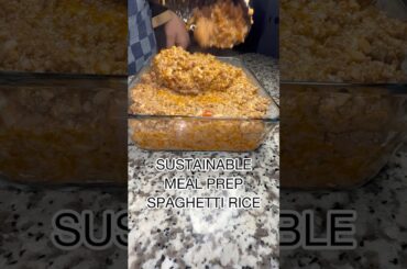The most sustainable meal prep I’ve yet to encounter. Spaghetti rice. Packed with protein! #shorts