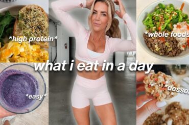 realistic what I eat in a day | HIGH PROTEIN meals, how I meal prep + clean dessert recipe