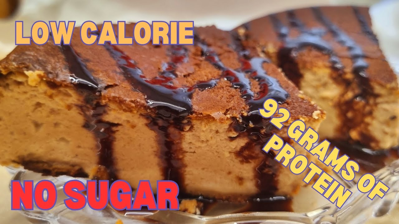 Protein cheesecake, low calorie, healthy, sugar free, with 92 grams of total protein Protein cheesecake, low calorie, healthy, sugar free, with 92 grams of total protein