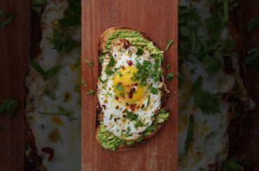 Simple Breakfast Ideas #82: Chili Oil Egg Avocado Toast #shorts #avocadotoast #breakfastideas