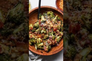 Roasted Broccoli Salad with Miso-Caesar Dressing | Irresistible Recipe! #shorts #broccolisalad