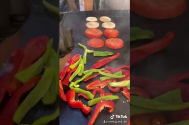 Delicious chicken sandwich on the black stone griddle.