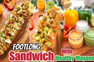 Home made Footlong Sandwich with healthy mayonnaise for any party @Rakhis Rasoi