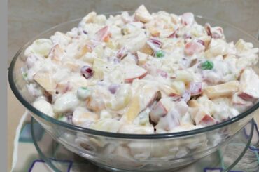 Russian salad Recipe// Healthy Salad Recipe// Creamy Fruit Salad Recipe by Food-Vibes with Aaira
