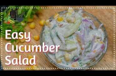 Low Fat Cucumber Salad Recipe | Salad for Weight Loss by Kitchen Formula | Sweet Corn Onion Salad