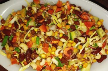 High Protein Mixed Beans Salad Recipe | Beans and Chickpeas Salad | Tasty and Healthy Salad Recipe