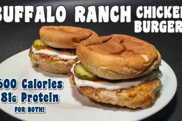 Buffalo Ranch Chicken Burger [LOW Calorie / HIGH Protein!]