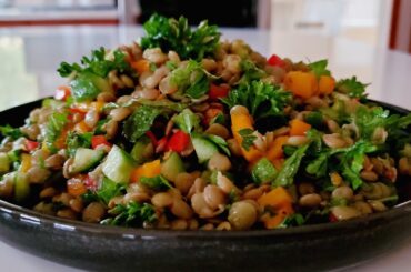 Easy Salad Recipe for Dinner! | Mediterranean Lentil Salad Recipe!