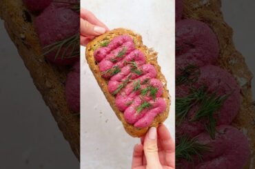 Beetroot Houmous on Toast