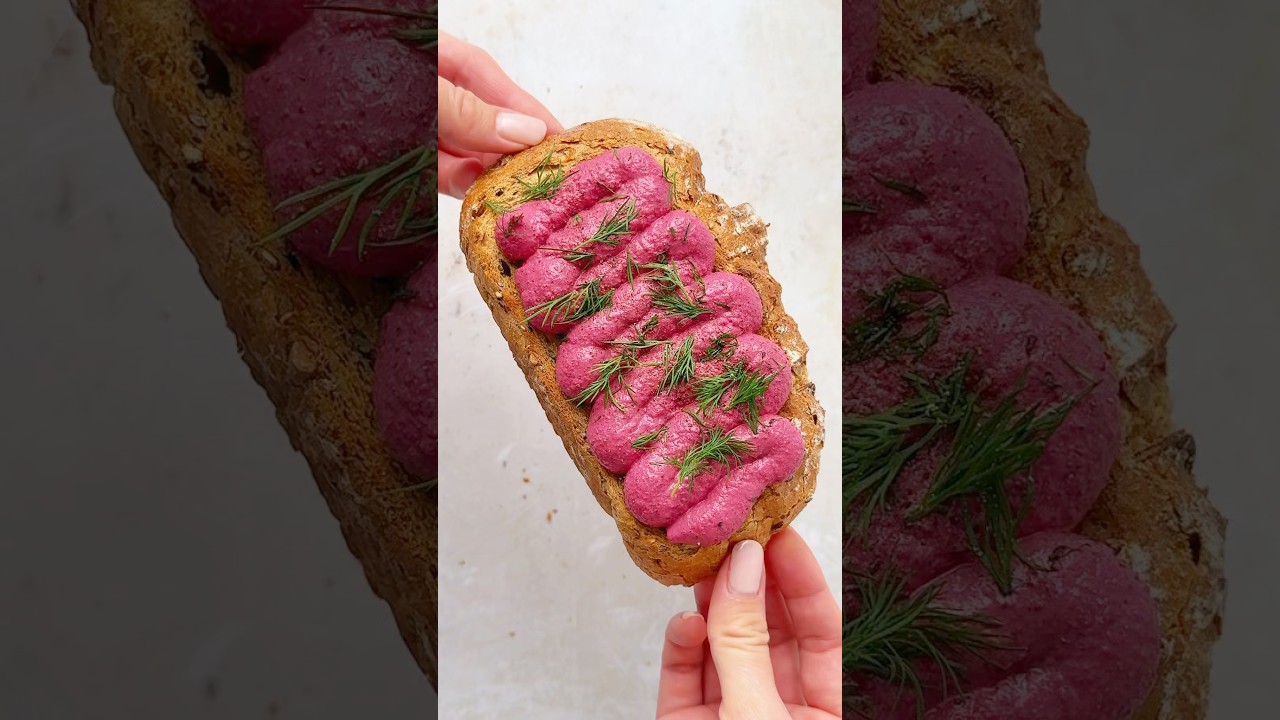 Beetroot Houmous on Toast Beetroot Houmous on Toast