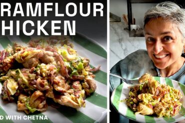 Healthy delicious GRAM FLOUR CHICKEN with cabbage!