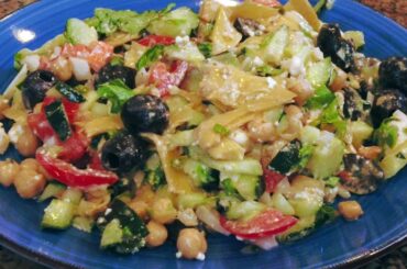 New Year's Day 10 Minute Greek Salad. Low calorie and full of Freshness! Garden in a bowl! Too Good!