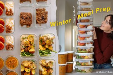 Winter meal prep | 16 high protein meals in 1 hour