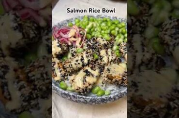Sesame-Crusted Salmon Bowl Recipe #recipe #cooking #easyrecipe #salmon #airfryer #healthyrecipes