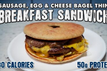Simple Bagel Thin Breakfast Sandwich For Weight Loss! [LOW CALORIE / HIGH PROTEIN]
