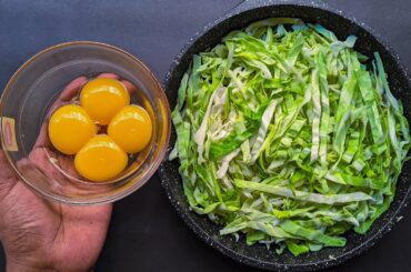 Cabbage & Eggs Tastes better than Meat! Healthy Breakfast ideas. Quick & Simple Recipe!