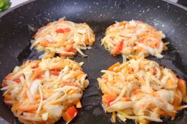 Healthy Vegetable Pancakes! Quick Breakfast Recipe, Healthy Low Calorie Breakfast Recipe!