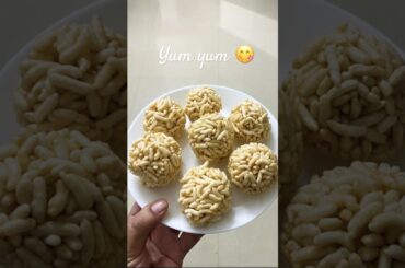 Simple snack for kids #puffedricerecipes #jaggery #healthy #snacks