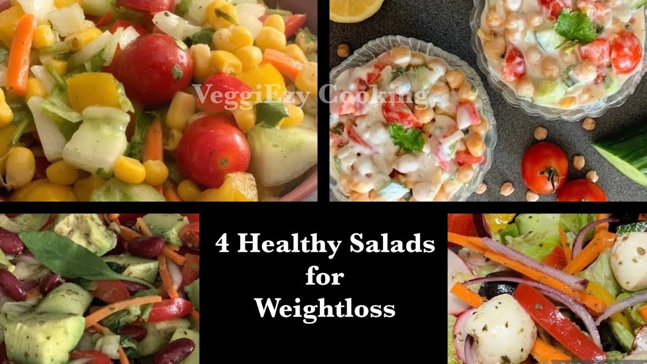 4 healthy salad recipes for weightloss | easy & tasty protein rich salad recipes to lose weight 4 healthy salad recipes for weightloss | easy & tasty protein rich salad recipes to lose weight