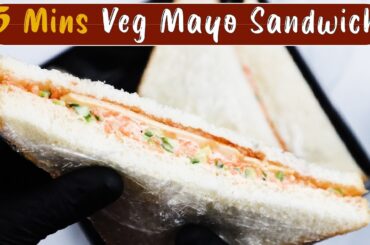 Cheese Veggie Sandwich Recipe | Quick & Easy Breakfast Snack | Baba Food ASMR