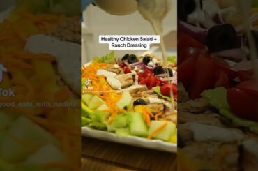 Healthy chicken salad + Tanch Dressing #cooking #salad #explore #viral #chickenrecipe #food #recipe