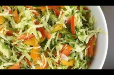 Quick Weight Loss Salad | Cabbage, Carrot & Cucumber | Healthy Green Salad Recipe
