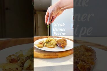 Steak and Potatoes #easyrecipes #foodie #asmrfood #steakdinner #potatorecipe #asmrcooking #shorts