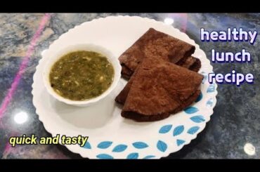 Healthy Lunch Recipe | Palak Ki Bhaji Aur Nachni Ki Roti | Quick & Easy Weight Loss Meal #palakbhaji