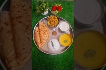 #Healthy desi #lunch thali #ghar ka khana #dal Chawal #sabji #dahi #paneer paratha #cooking #shorts