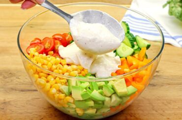 Few people know this recipe! Delicious recipe for avocado tomato salad! Healthy and tasty!