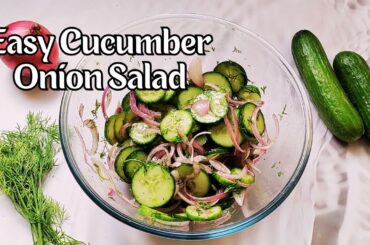 Easy Cucumber Onion Salad - The best cucumber salad recipe ever!