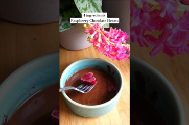 Raspberry Chocolate Hearts #shorts #healthysnacks