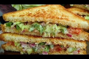 hummus sandwich|ready in 7 minutes| simple full tasty|healthy breakfast or Lunch or sancks|