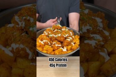 High Protein Crispy Honey Buffalo Chicken Potato Bowls #mealprep #highprotein #newyearsresolution